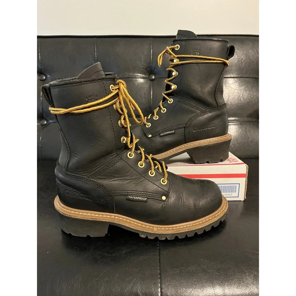 Carolina Leather Waterproof Logger Work Boots